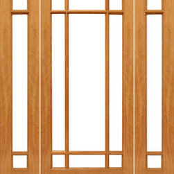 Prehung 9-Marginal French Brazilian Mahogany IG Glass Side lights Door - Patio Doors