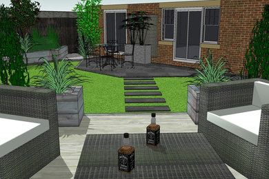 Design for small family garden in a semi-contemporary style