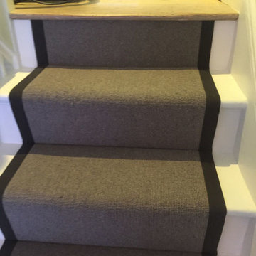Grey Carpet Runner with Black Border in West London Residence