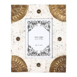 Shop Vintage Hand Painted Wood And Metal Off White Photo Frame for Bedside Table - Picture Frames