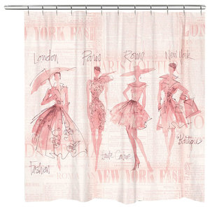 Couture Noir Shower Curtain, Couture Shower Curtains
