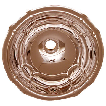 Round Fluted Design Drop-In Basin With Overflow & 1 1, 4 Center Drain