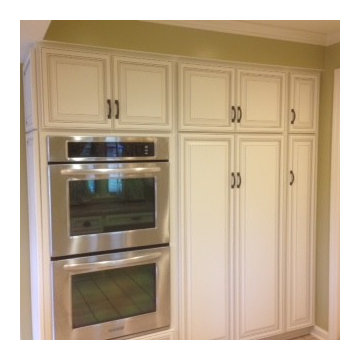 cabinet refacing with granite and custom backsplash