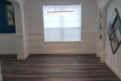Example of a trendy dining room design in Houston