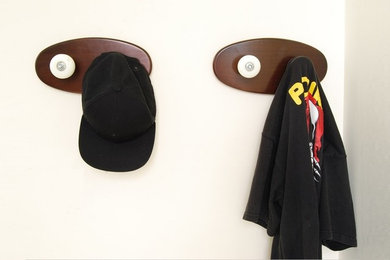 Skateboard Wall Coat Rack, Nose Grind Walnut color - Gift idea for skateboarders