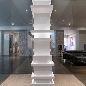 Contemporary Wine Cellar with Water Feature