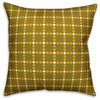 Yellow Check Plaid Outdoor Throw Pillow, 20"x20"