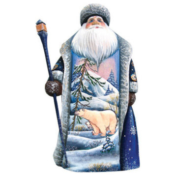 Polar Explorer Wilderness Santa, Woodcarved Figurine