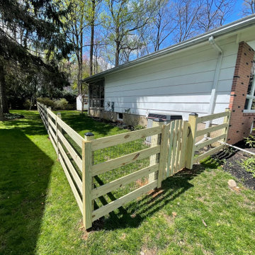 4 board ranch rail fencing with wire mesh