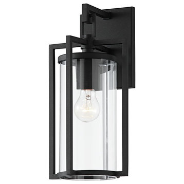 Percy 1 Light Small Exterior Wall Scone, Textured Black