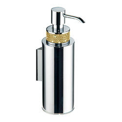 Secret Bath - Cecilia Gold Swarovski Crystals Wall Soap Dispenser, Chrome-Gold - Soap & Lotion Dispensers