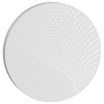 Dotwave Large Round LED Sconce, Textured White
