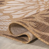 Zinnia Modern Floral Textured Weave Indoor/Outdoor, Brown/Cream, 2x10