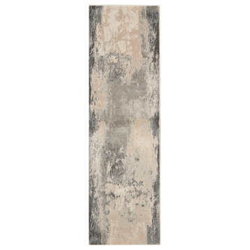 Nourison Maxell 2'2" x 10' Ivory/Grey Modern Indoor Area Rug