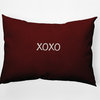 XOXO Valentines Indoor/Outdoor Lumbar Pillow, Maroon, 14x20"