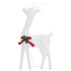 vidaXL Christmas Reindeer Family Pre-Lit Xmas Lighting White Cold White Mesh