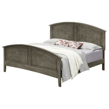 Hammond Gray King Panel Bed With Curved Top Rail