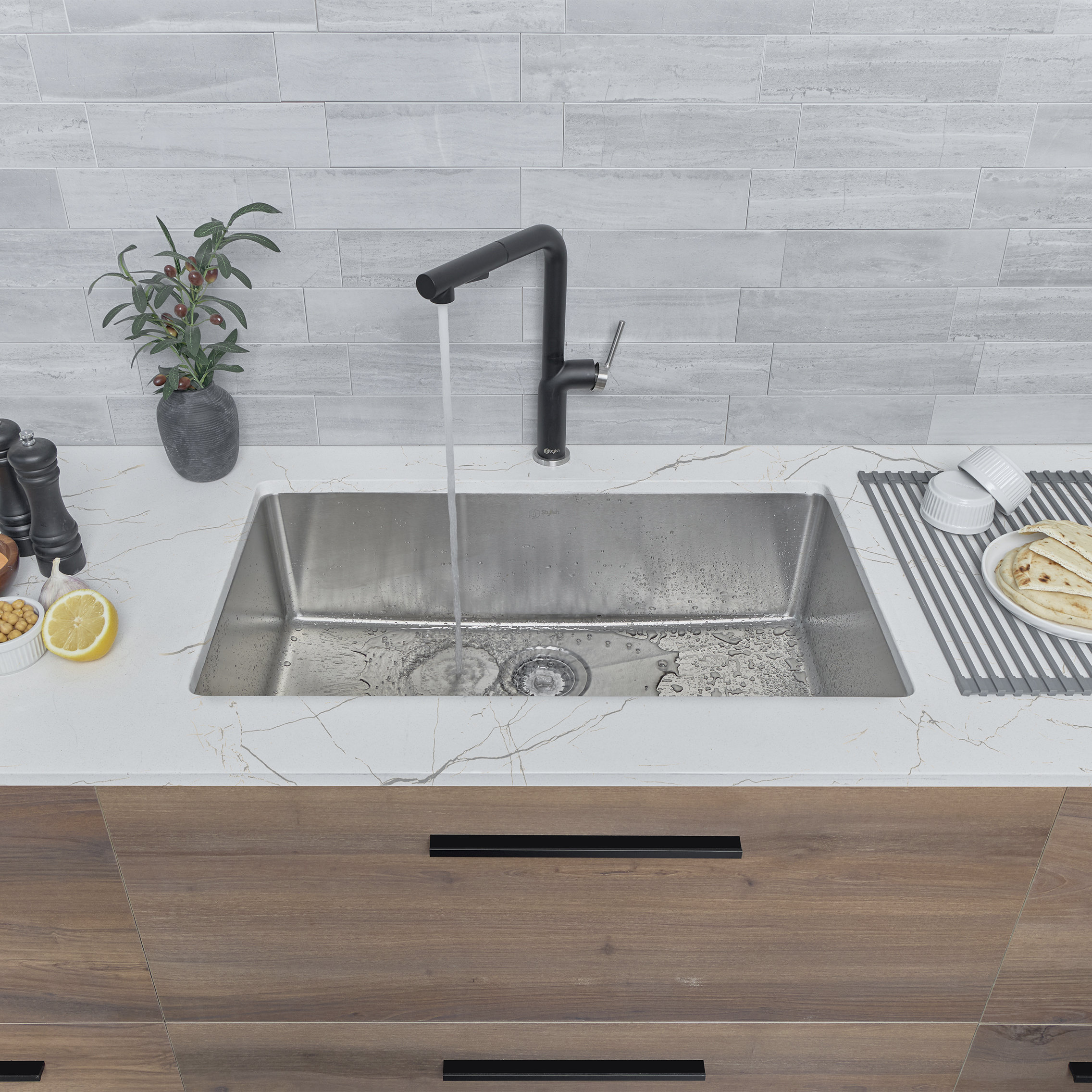 STYLISH Valencia Dual-Mount 31" Stainless Steel Single-Bowl Kitchen Sink