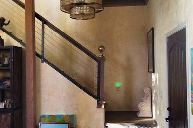 Inspiration for a rustic staircase remodel in Houston
