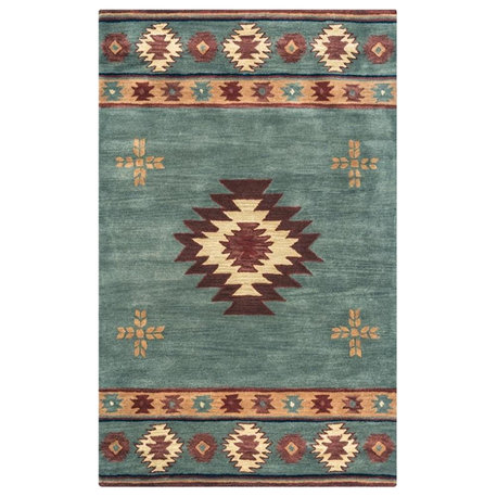 Alora Decor Ryder 6'6" x 9'6" Tribal Gray Blue/Rust/Burgundy/Tan/Khaki Rug