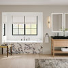 Shoji Bathroom Vanity, Double Sink, 48", Whitewash Oak, Freestanding