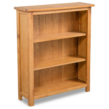 Vidaxl 3-Tier Bookcase 27.6"x8.9"x32.3" Solid Oak Wood