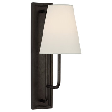 Rui Sconce in Aged Iron with Linen Shade