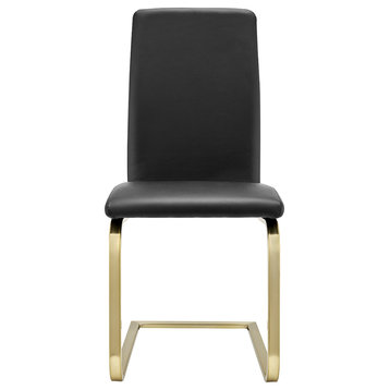 Cinzia Side Chair, Black/Gold
