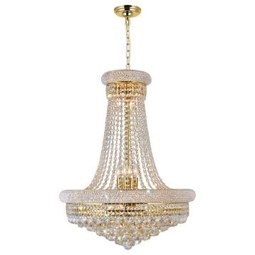 CWI LIGHTING 8001P24G 17 Light Down Chandelier with Gold finish