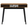 CorLiving Acerra Entryway Table With Pattern, Pattern, Brown/Black Duotone