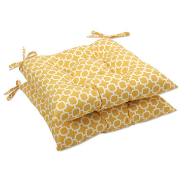 Hockley Wrought Iron Seat Cushion, Set of 2, Yellow