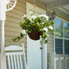 Pure Garden Faux Flower Arrangement With Hanger Basket, White