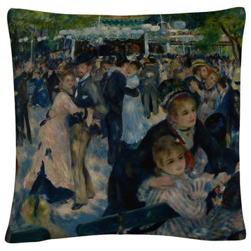 Pierre-Auguste Renoir 'Le Moulin De La Galette' 16"x16" Decorative Throw Pillow