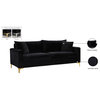 Naomi Velvet Upholstered Sofa, Black