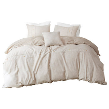Clean Spaces Dover 5 Piece Organic Cotton Oversized Comforter Cover Set