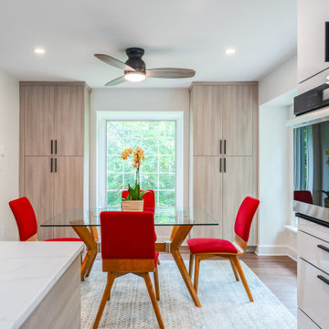 Glossy White & Natural Wood Kitchen Transformation