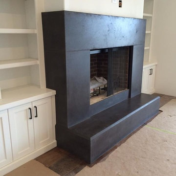 Custom Cast Stone Concrete Fireplace Mantel Surrounds