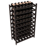 Wine Racks America - 54-Bottle Stackable Wine Rack, Premium Redwood, Black Stain/Satin Finish - Three times the capacity at a fraction of the price for the18 Bottle Stackable. Wooden dowels enable easy expansion for the most novice of DIY hobbyists. Stack them as high as you like or use them on a counter. Just because we bundle them doesn't mean you have to as well!