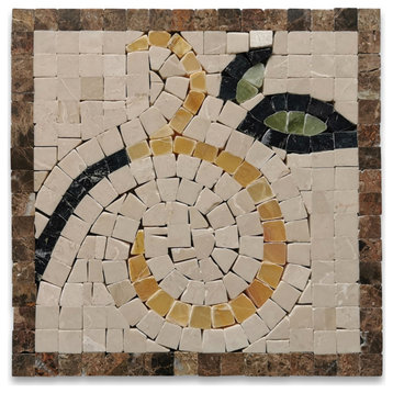 Emerald Gold 6.3x6.3 Marble Mosaic Border Corner Tile Polished, 1 piece