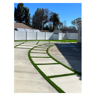 Modern Concrete with Turf Inlays | Woodland Hills, CA - Modern ...