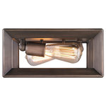 Golden Lighting - Golden Lighting 2073-FM GMT Smyth - 2 Light Flush Mount - Modern lanterns feature a handsome bevelled cage design  Clean geometry creates a contemporary style  Exposed bulbs  Gunmetal Bronze finish is softened with warm bronze undertones  Provides widespread ambient lighting  Reflects light off the ceiling to soften the overall effect  UL listed Damp location for use in bathroom    Room Application:: Foyer/Living/Dining/Lobby/BedroomSmyth Two Light Flush Mount Gunmetal Bronze *UL Approved: YES *Energy Star Qualified: n/a  *ADA Certified: n/a  *Number of Lights: Lamp: 2-*Wattage:60w Medium Base bulb(s) *Bulb Included:No *Bulb Type:Medium Base *Finish Type:Gunmetal Bronze