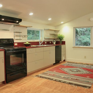 75 Beautiful Kitchen With Laminate Countertops And Red Backsplash