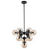 Glass Orb Shades Light Fixture, Black/Champagne
