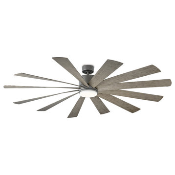 Windflower 80" 12 Blade Indoor/Outdoor Smart Ceiling Fan, 6 Speed DC Motor