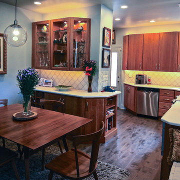 Urban Kitchen Remodel | Curved Peninsula Design & Mid-Century Modern Accents