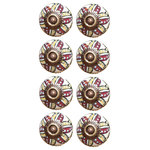 Taj Hotel Design - Knob-It Knobs, Set of 8 - Cheerful and refreshing, our unique vintage knobs are a great addition to any room. Beautifully hand painted by skilled artisans, the bright colors and antique charm add a bohemian flair and traditional touch. With bolts that can be trimmed to size, our knobs are useful in a variety of applications, including cabinets, drawers, doors, cupboards and more. Dress up your furniture without breaking the bank!