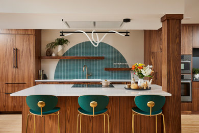 Mid-century modern kitchen photo in Minneapolis