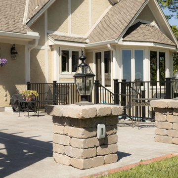 Large Split-Level Patio + Pergola