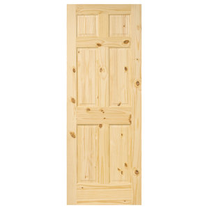 24 x 80 x 1.375 Unfinished Knotty Four Panel Arch Top V-Groove w U-Groove