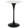 Black White Lippa 28" Round Artificial Marble Bar Table